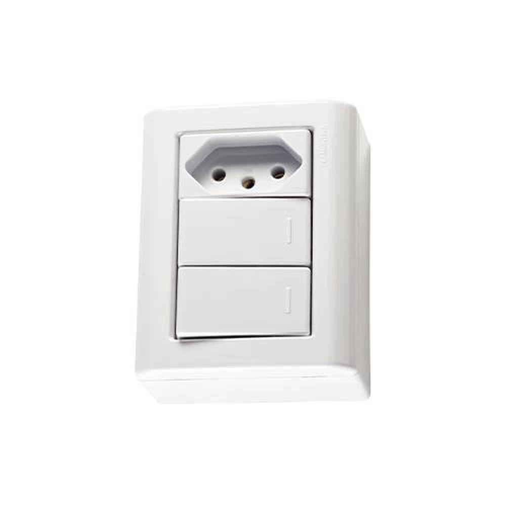 Interruptor Simples + Tomada 10a Tramontina Lizflex - Conjunto 2 Unidades - 1
