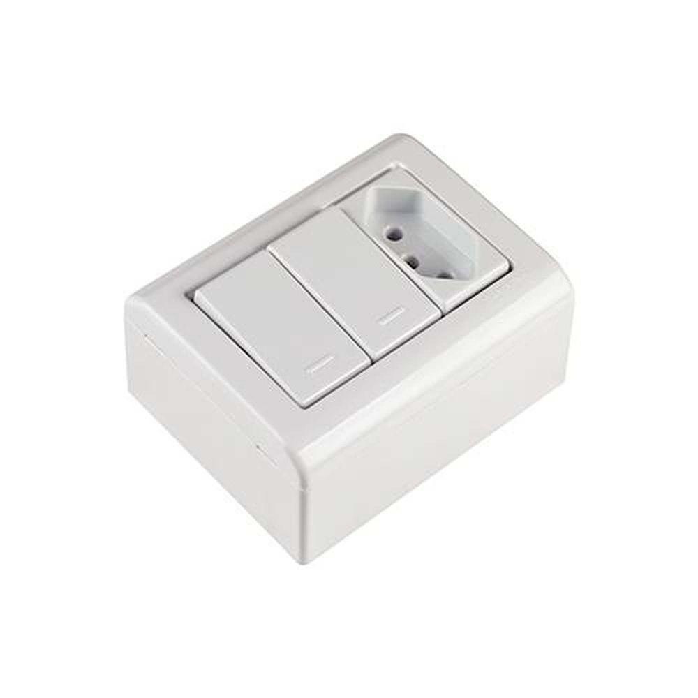 Interruptor Simples + Tomada 10a Tramontina Lizflex - Conjunto 2 Unidades - 2
