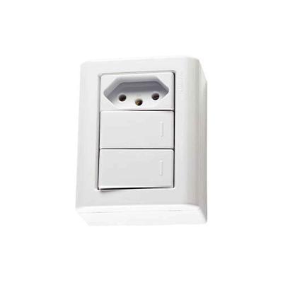 Interruptor Simples + Tomada 10a Tramontina Lizflex - Conjunto 2 Unidades