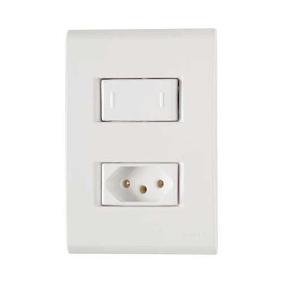 Interruptor Paralelo + Tomada 10a Tramontina Liz - Branco - Kit Completo