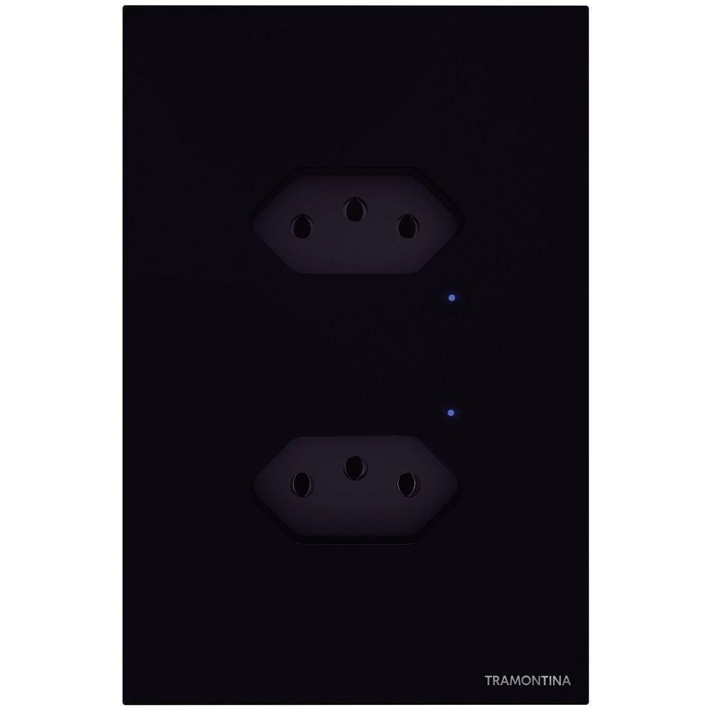Tomada Touch Onne Smart Tramontina Preto Com 2 Tomadas 2p+t 10 A 250 V Tramontina - 1