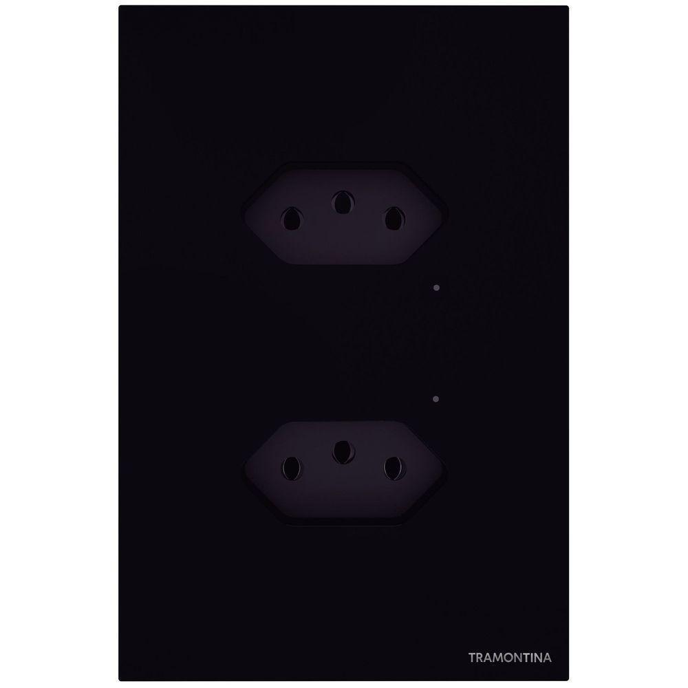 Tomada Touch Onne Smart Tramontina Preto Com 2 Tomadas 2p+t 10 A 250 V Tramontina - 5