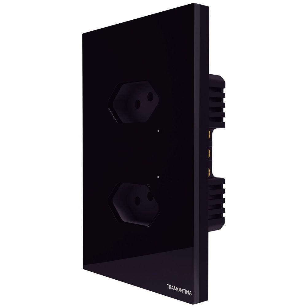 Tomada Touch Onne Smart Tramontina Preto Com 2 Tomadas 2p+t 10 A 250 V Tramontina - 7