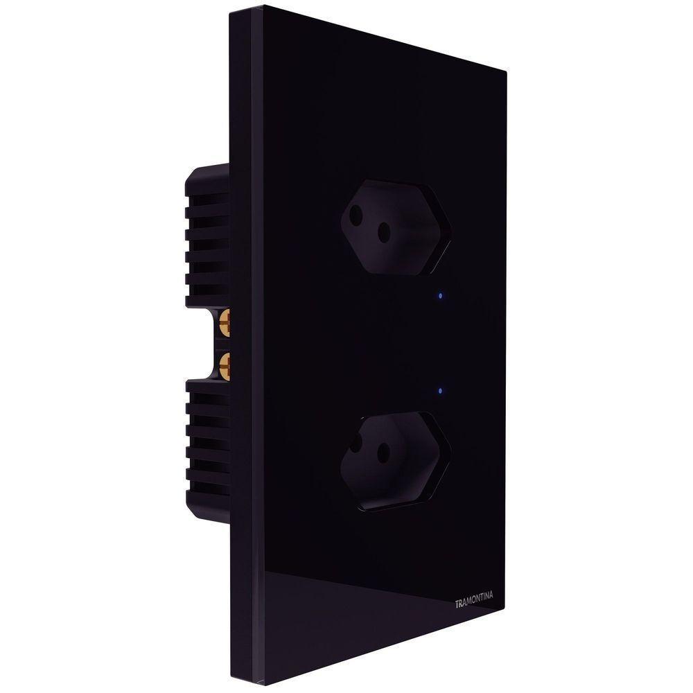 Tomada Touch Onne Smart Tramontina Preto Com 2 Tomadas 2p+t 10 A 250 V Tramontina - 8