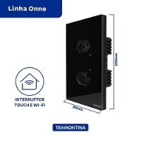 Tomada Touch Onne Smart Tramontina Preto Com 2 Tomadas 2p+t 10 A 250 V Tramontina - 6