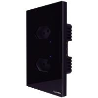 Tomada Touch Onne Smart Tramontina Preto Com 2 Tomadas 2p+t 10 A 250 V Tramontina - 10