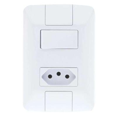 Interruptor Simples + Tomada 20a Linha Aria Tramontina - Branco - Modular - Fixação Facilitada