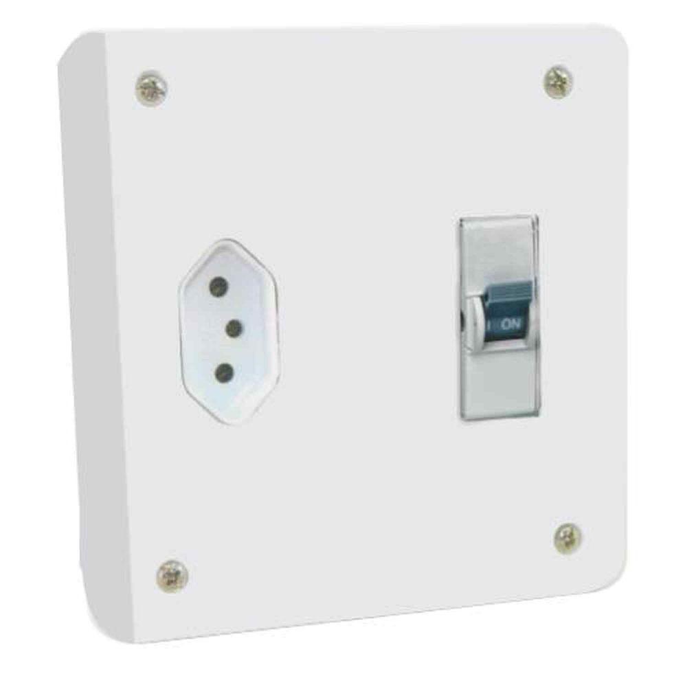 Caixa De Distribuição Cd Para Ar Condicionado Com Disjuntor 16a + Tomada 20a - Branco - 1