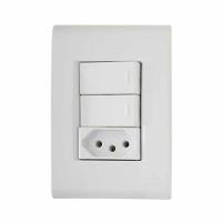 Interruptor Simples + Tomada 10a Branca - Conjunto 2 Peças - Linha Liz Tramontina - 1