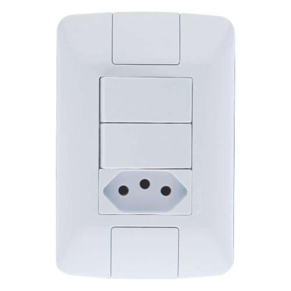 Interruptor Simples + Tomada 10a Tramontina Aria - Conjunto 2 Peças - 1