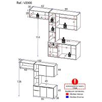 Armário De Cozinha Compacta Com Balcão Sofia Multimóveis V2006 Branco/Preto Branco/Preto