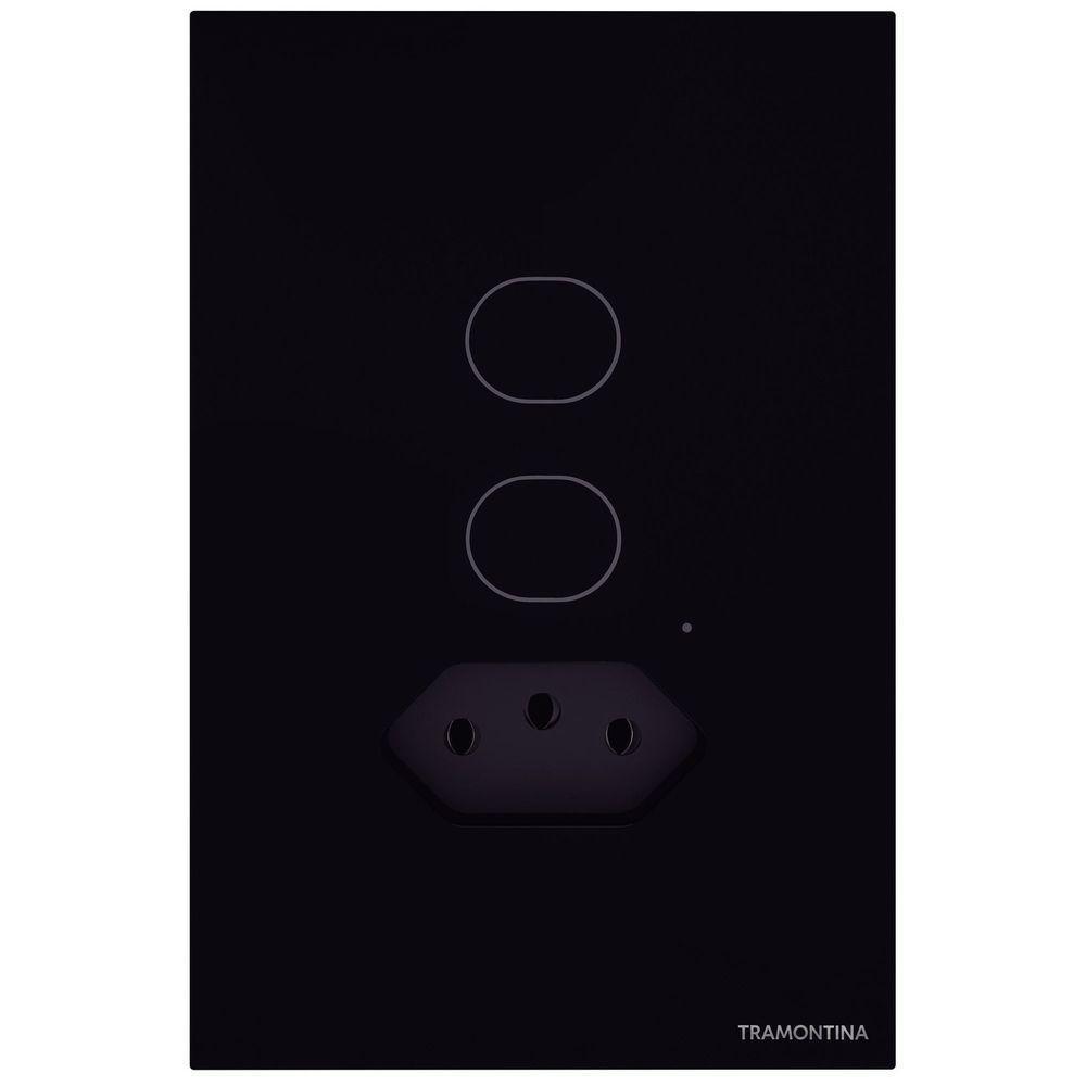 Interruptor Onne Touch Smart Tramontina Preto Com 2 Canais E 1 Tomada 2p+t 10 A 250 V Tramontina - 6