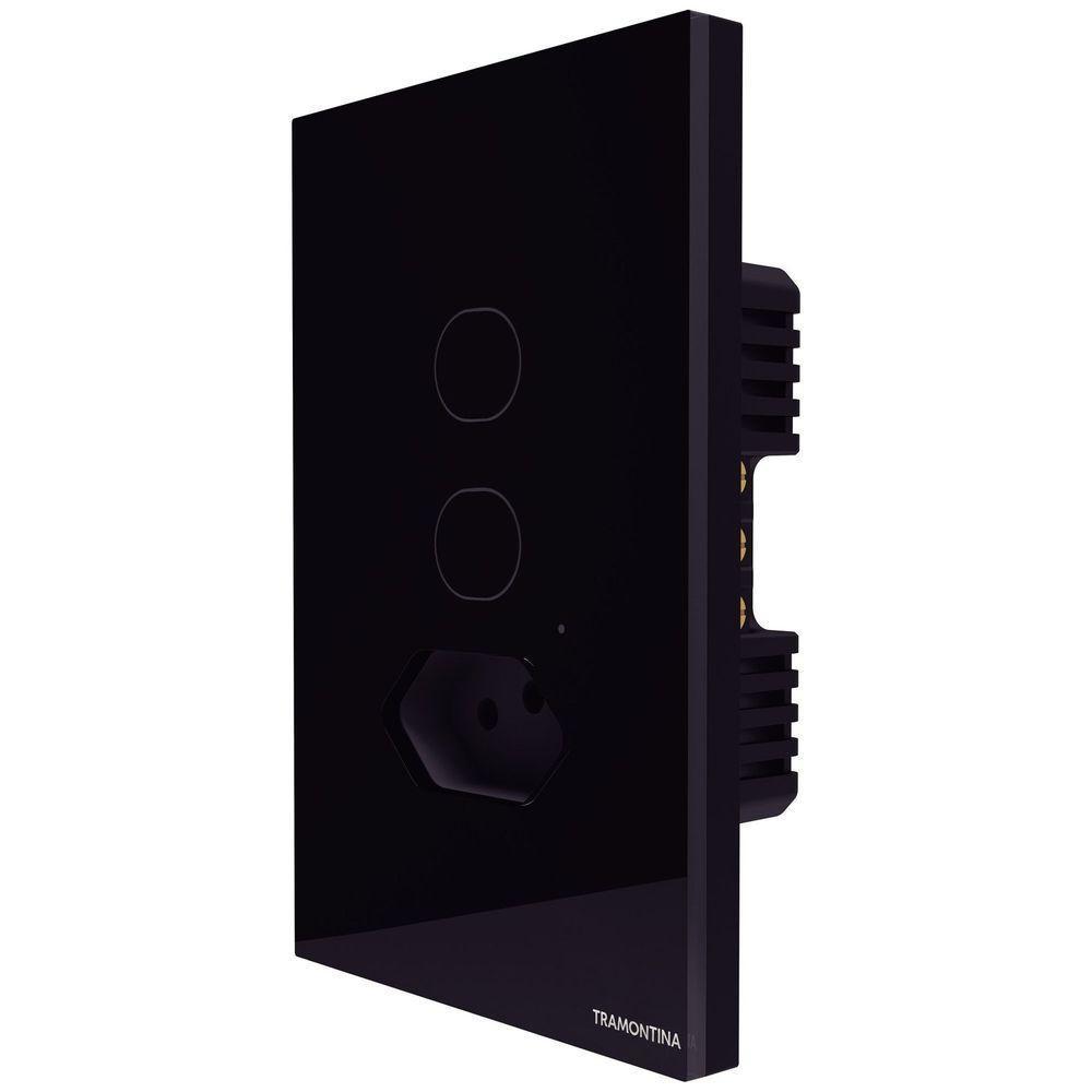 Interruptor Onne Touch Smart Tramontina Preto Com 2 Canais E 1 Tomada 2p+t 10 A 250 V Tramontina - 8