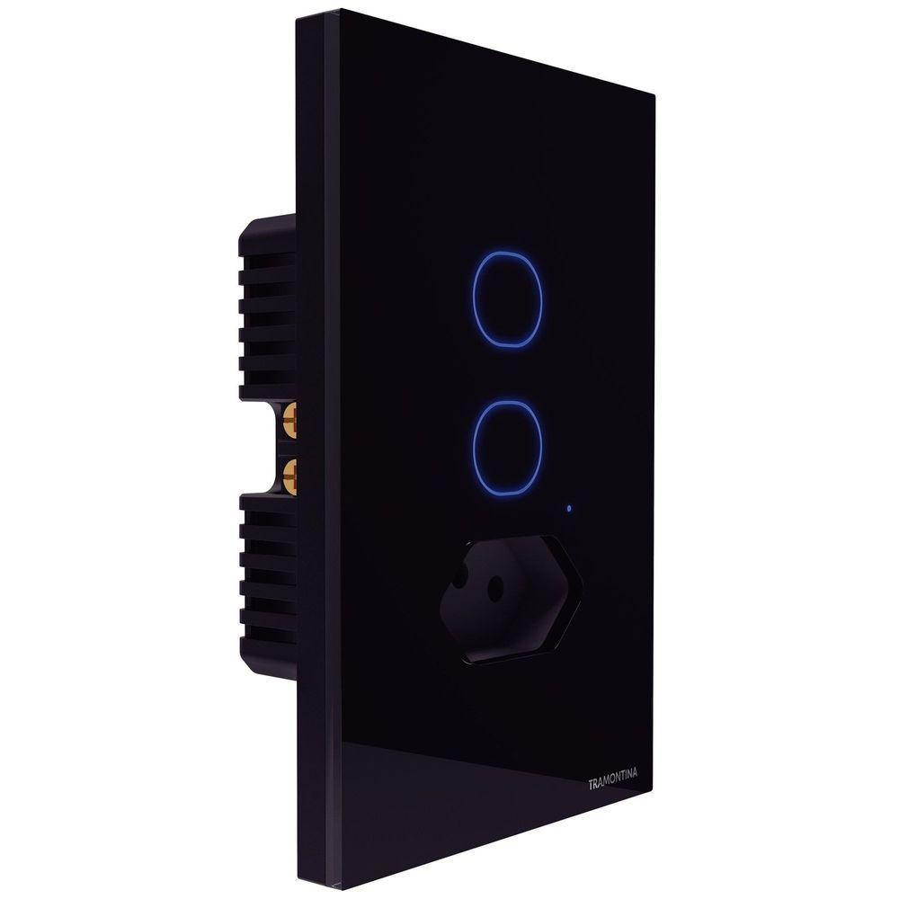 Interruptor Onne Touch Smart Tramontina Preto Com 2 Canais E 1 Tomada 2p+t 10 A 250 V Tramontina - 9