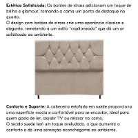 Cabeceira Cama Box King 195 Cm Geovana Suede Bege - 5