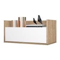 Mesa De Cabeceira 80Cm Suspensa Multimóveis V4004 Rustic/Branca Rustic/Branco - 1