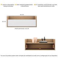 Mesa De Cabeceira 80Cm Suspensa Multimóveis V4004 Rustic/Branca Rustic/Branco - 6