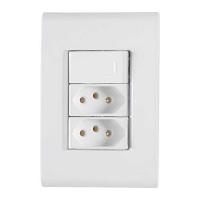 Conjunto Interruptor Simples + 2 Tomadas 20a - Linha Liz - Tramontina - 1