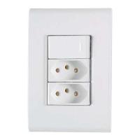 Conjunto Interruptor Simples + 2 Tomadas 10a - Linha Liz - Tramontina - 1