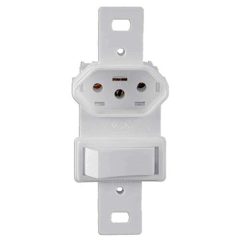 Interruptor Simples 6a + Tomada 2p+t 20a Para Condulete - Ilumi 250v - 1