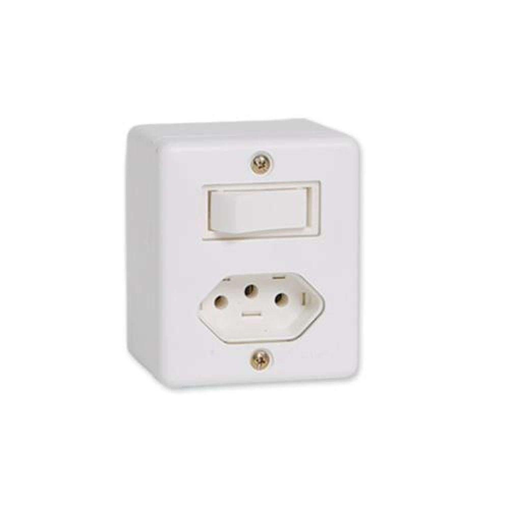 Interruptor Simples + Tomada 10a Linha Box Ilumi - Conjunto Elétrico - 1