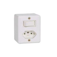 Interruptor Simples + Tomada 10a Linha Box Ilumi - Conjunto Elétrico - 1