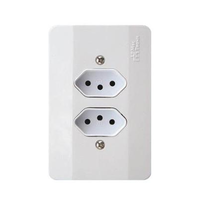 Tomada Vertical 3p 20a Conjunto 2 Unidades - Linha Millenium Mectronic 12849