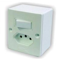 Interruptor Simples + Tomada 10a Sistema X - Mectronic - Conjunto 8984 - 1