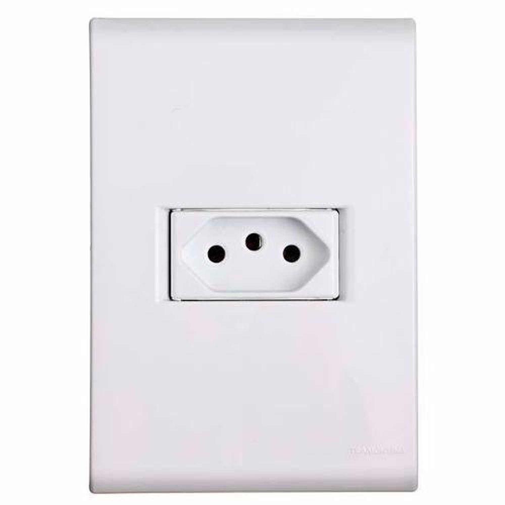 Tomada 3p 10a Tramontina - Conjunto Linha Liz - Placa Branca - Modular - Parafusos Inclusos - 1