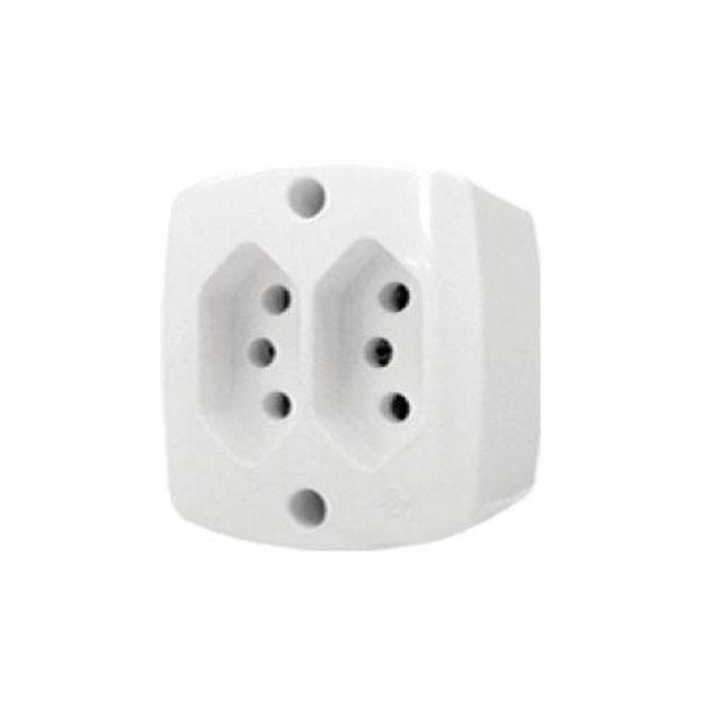Conjunto 2 Tomadas 3p 10a 250v - Linha Retangular - Certificado Nbr Nm 60884-1 E Nbr 14136 - 1