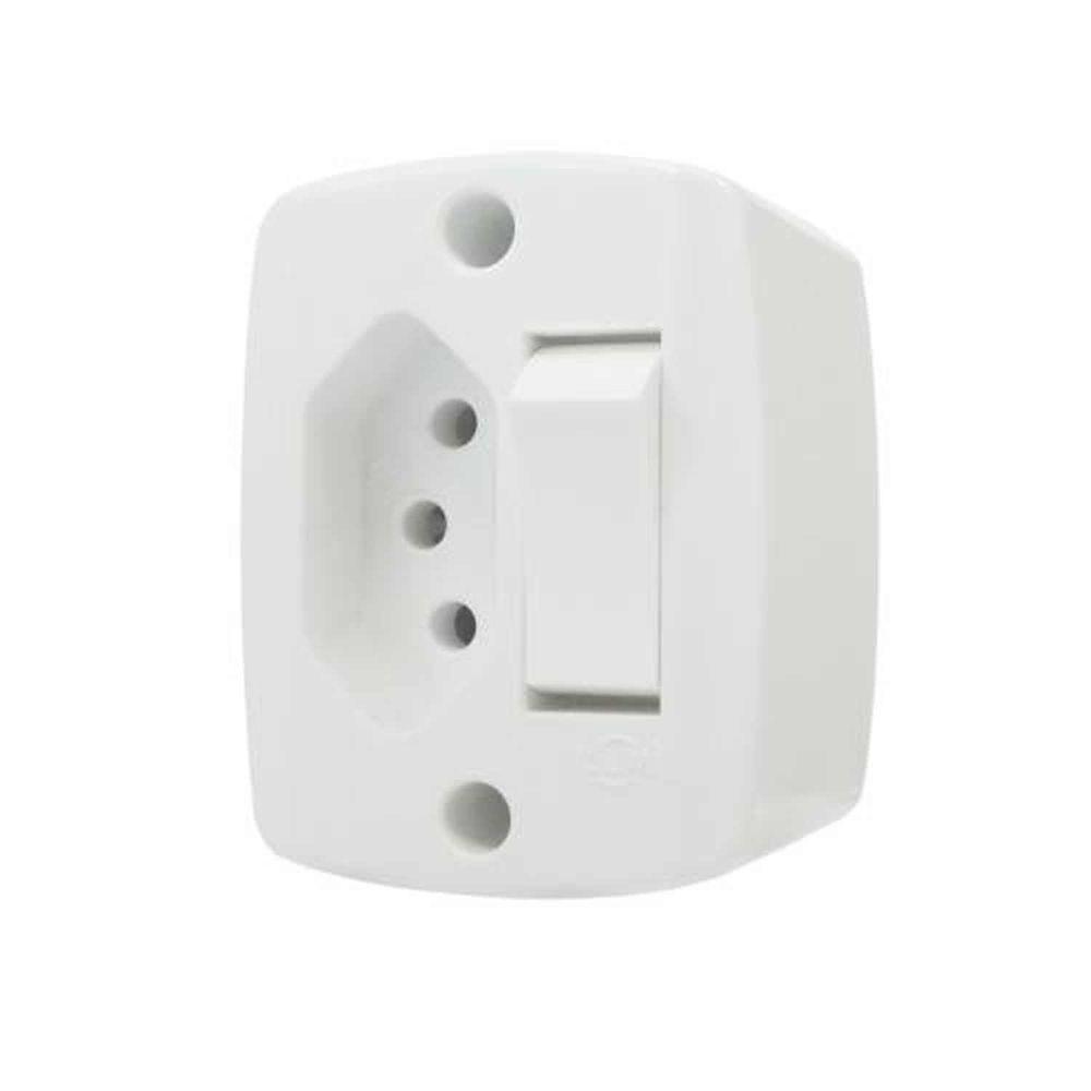 Interruptor Simples + Tomada 20a Linha Retangular - Ilumi - Conjunto De Interruptor E Tomada - 1