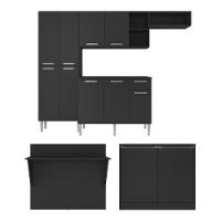 Cozinha Completa C/ Bancada Paris Multimóveis Preta - 1