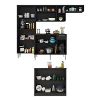 Cozinha Completa C/ Bancada Paris Multimóveis Preta - 2