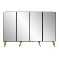 Aparador Buffet 4 Portas Com Espelho Retrô Vegas Multimóveis V3559 Grafite/natural Grafite/natural - 2