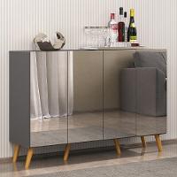 Aparador Buffet 4 Portas Com Espelho Retrô Vegas Multimóveis V3559 Grafite/natural Grafite/natural - 6