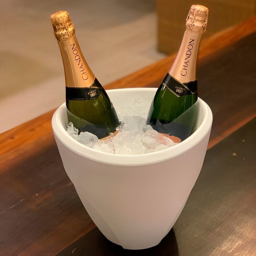 Champanheira 5l Pequena Balde De Gelo Com Parede Dupla Branca - 1
