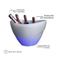 Balde De Gelo Com Led - Champanheira Elegante Para 4 Garrafas, 13l, Parede Dupla Branca - Transforme Suas Festas Em Momentos Inesquecíveis! - 2
