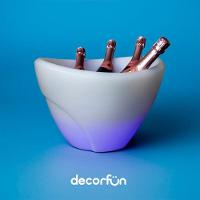 Balde De Gelo Com Led - Champanheira Elegante Para 4 Garrafas, 13l, Parede Dupla Branca - Transforme Suas Festas Em Momentos Inesquecíveis! - 3