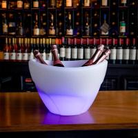 Balde De Gelo Com Led - Champanheira Elegante Para 4 Garrafas, 13l, Parede Dupla Branca - Transforme Suas Festas Em Momentos Inesquecíveis!