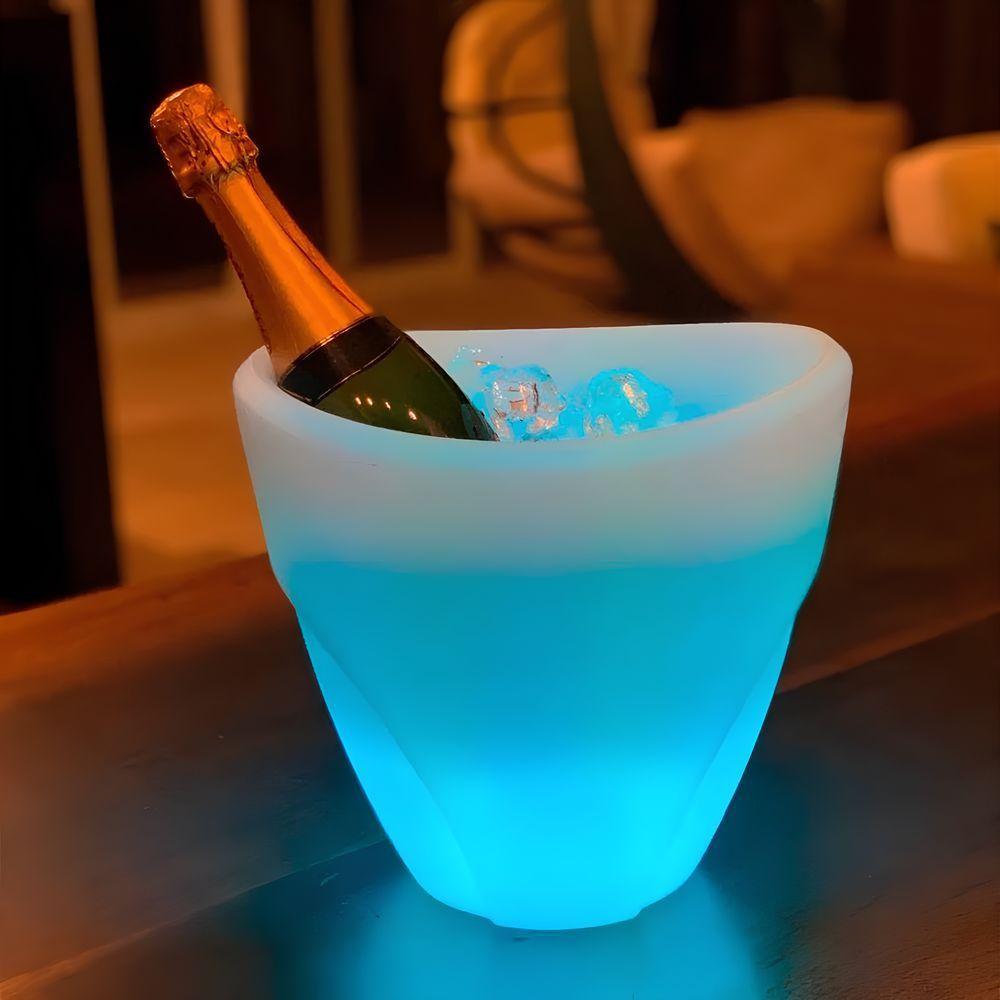 Balde De Gelo Iluminado 5l - Elegância E Frescor Com Parede Dupla Branca Para Suas Festas Inesquecíveis! - 6