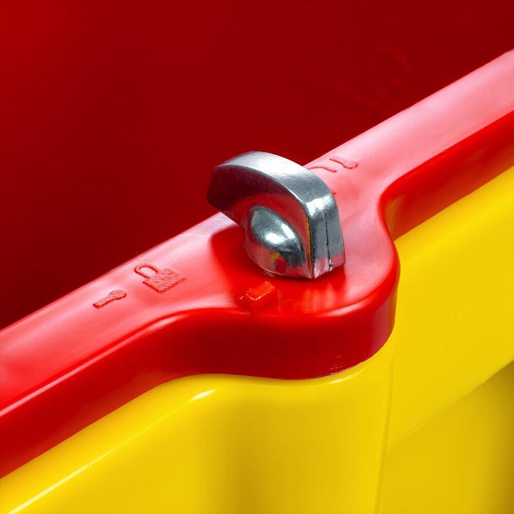 Carro Balde 35l Nobre - Amarelo Com Balde Vermelho, Divisor De água E Sistema Quebra-ondas - 2