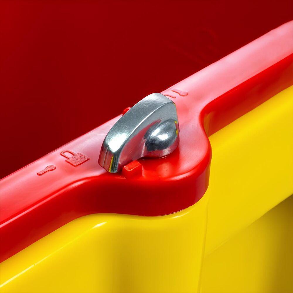 Carro Balde 35l Nobre - Amarelo Com Balde Vermelho, Divisor De água E Sistema Quebra-ondas - 3