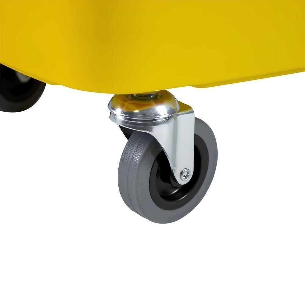 Carro Balde 35l Nobre - Amarelo Com Balde Vermelho, Divisor De água E Sistema Quebra-ondas - 7