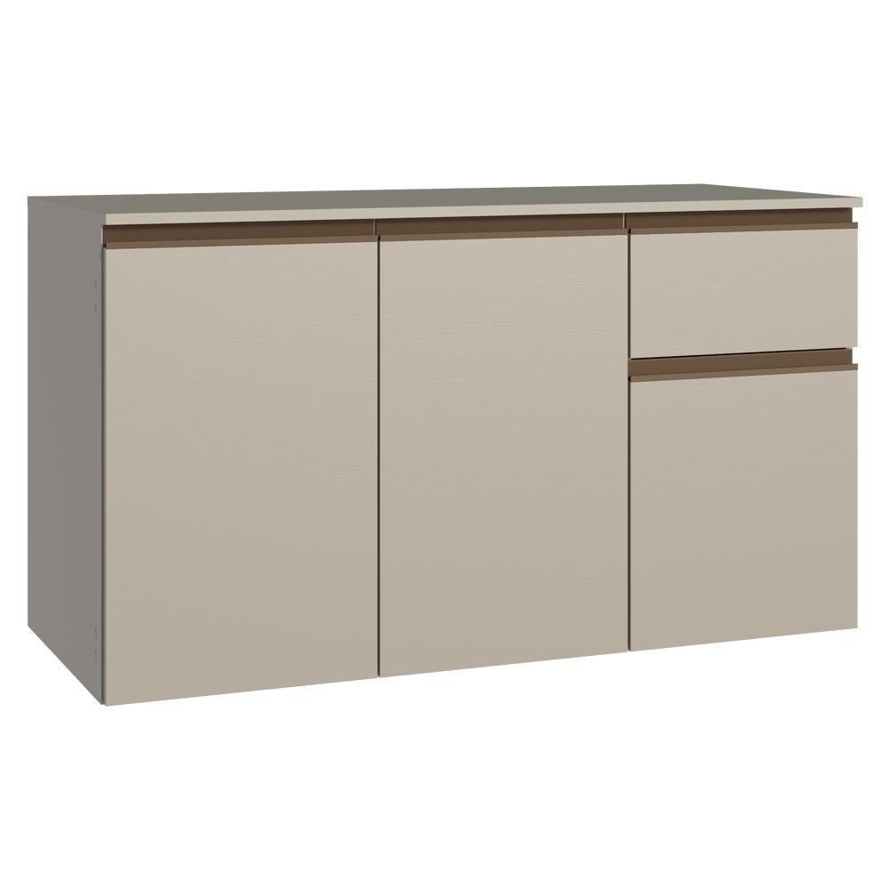 Balcão De Cozinha 120 Cm 3 Portas 1 Gaveta Suspenso Nice Madesa Crema - 1