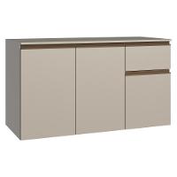 Balcão De Cozinha 120 Cm 3 Portas 1 Gaveta Suspenso Nice Madesa Crema - 1