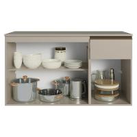 Balcão De Cozinha 120 Cm 3 Portas 1 Gaveta Suspenso Nice Madesa Crema - 5