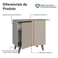 Balcão De Canto 1 Porta Com Pés Nice Madesa Crema - 3