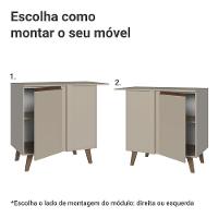 Balcão De Canto 1 Porta Com Pés Nice Madesa Crema