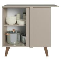 Balcão De Canto 1 Porta Com Pés Nice Madesa Crema - 6