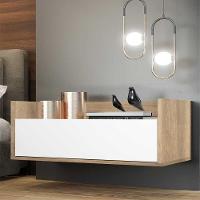 Kit Com 2 Mesas De Cabeceira 80Cm Suspensa Multimóveis V4005 Rustic/Branca Rustic/Branco - 7